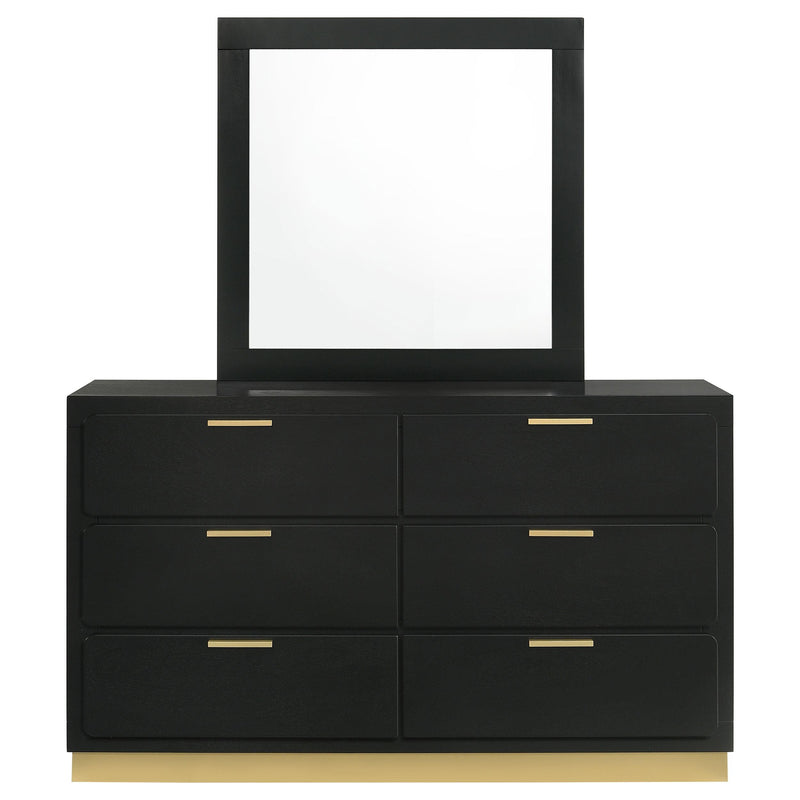 Coaster Furniture Caraway 224783M 6-Drawer Dresser with Mirror - Black IMAGE 2