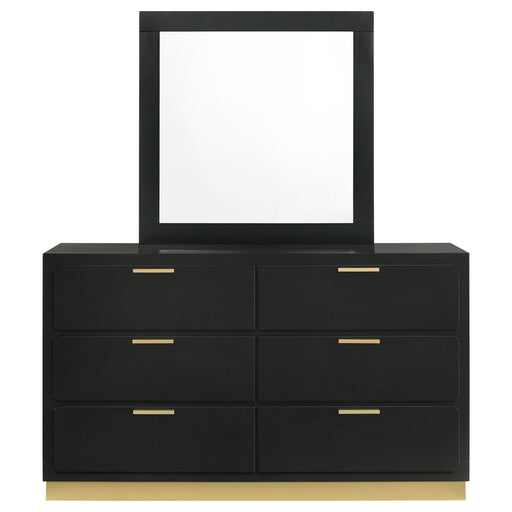 Coaster Furniture Caraway 224783M 6-Drawer Dresser with Mirror - Black IMAGE 2