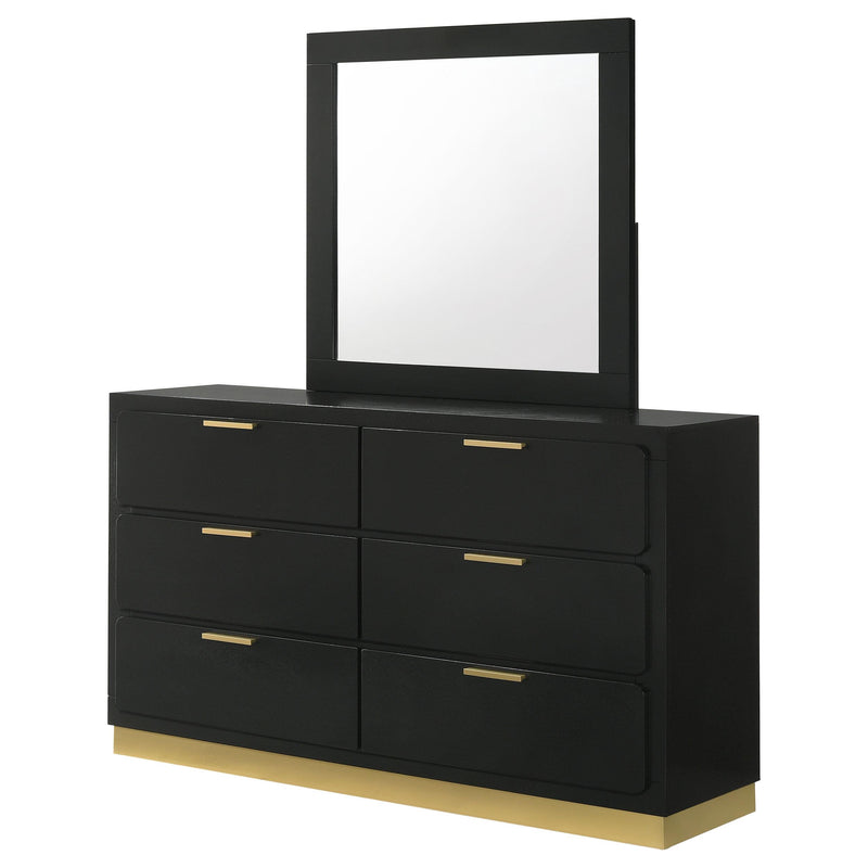 Coaster Furniture Caraway 224783M 6-Drawer Dresser with Mirror - Black IMAGE 3