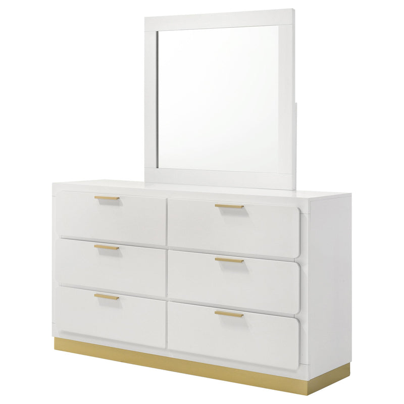 Coaster Furniture Caraway 224773M 6-Drawer Dresser with Mirror - White IMAGE 3