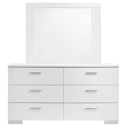 Coaster Furniture Felicity 203503M 6-Drawer Wood Dresser with Mirror - White High Gloss IMAGE 2