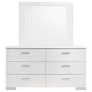 Coaster Furniture Felicity 203503M 6-Drawer Wood Dresser with Mirror - White High Gloss IMAGE 2