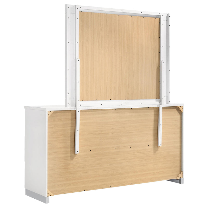 Coaster Furniture Felicity 203503M 6-Drawer Wood Dresser with Mirror - White High Gloss IMAGE 5
