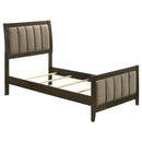  Coaster Furniture Wilkes 224421T 51-inch Upholstered Twin Bed - Dark Cocoa IMAGE 1