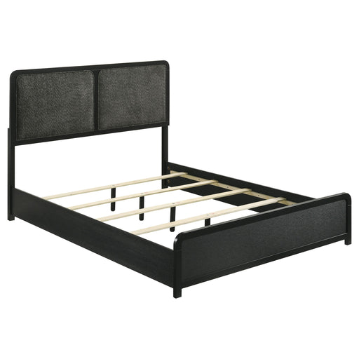  Coaster Furniture Cavelle 223661Q 51-inch Upholstered Queen Bed - Black IMAGE 1