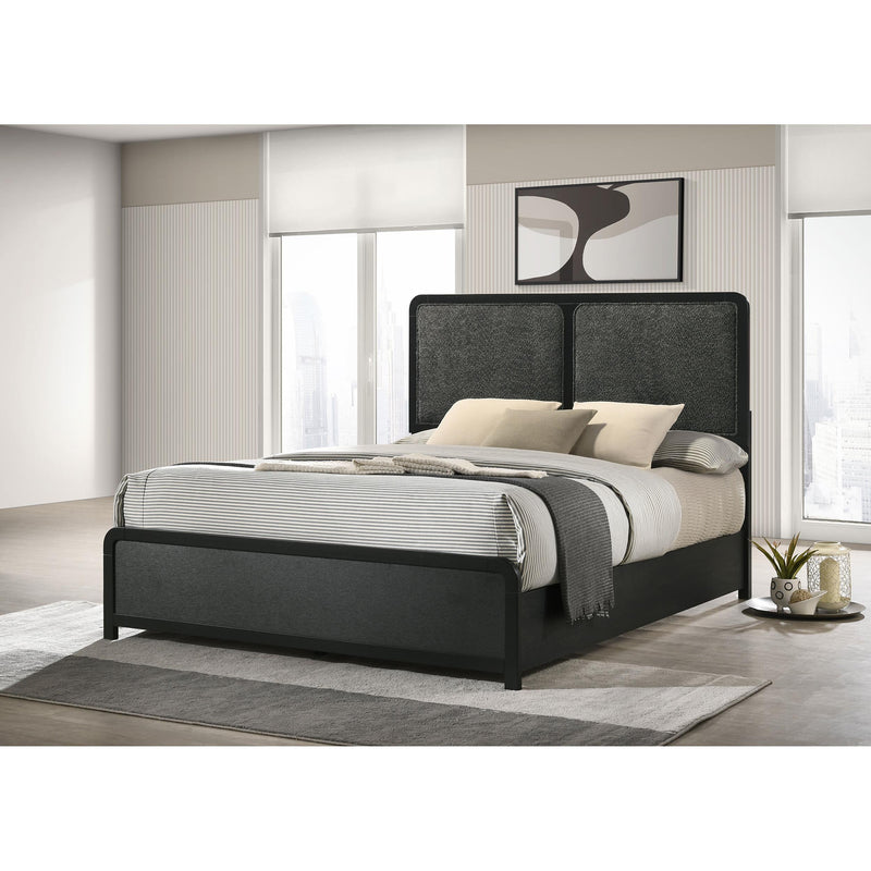  Coaster Furniture Cavelle 223661KE 51-inch Upholstered Eastern King Bed - Black IMAGE 4