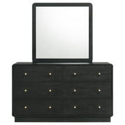  Coaster Furniture Cavelle 223663M 6-Drawer Dresser and Mirror - Black IMAGE 2