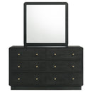  Coaster Furniture Cavelle 223663M 6-Drawer Dresser and Mirror - Black IMAGE 2