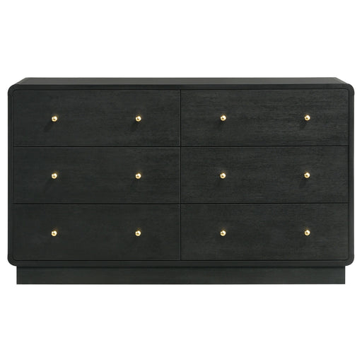  Coaster Furniture Cavelle 223663 6-Drawer Dresser Cabinet - Black IMAGE 2