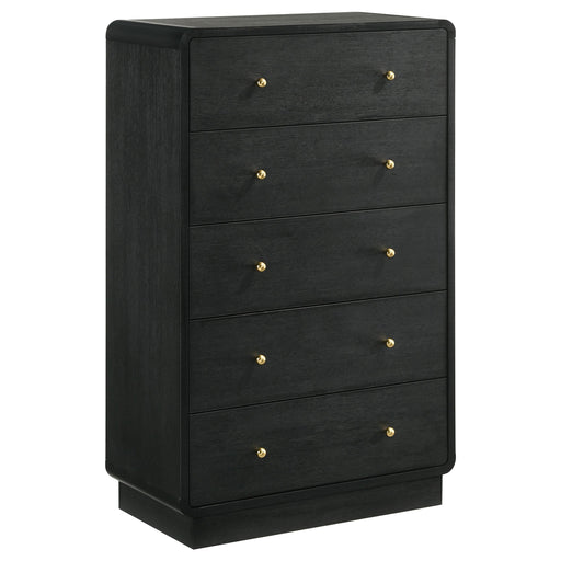  Coaster Furniture Cavelle 223665 5-Drawer Chest of Drawers - Black IMAGE 1