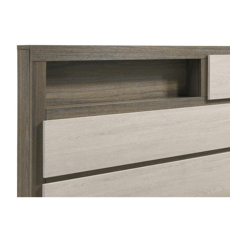  Coaster Furniture Fenwick 224981Q Queen Bed Bookcase Headboard - Grey Oak IMAGE 6