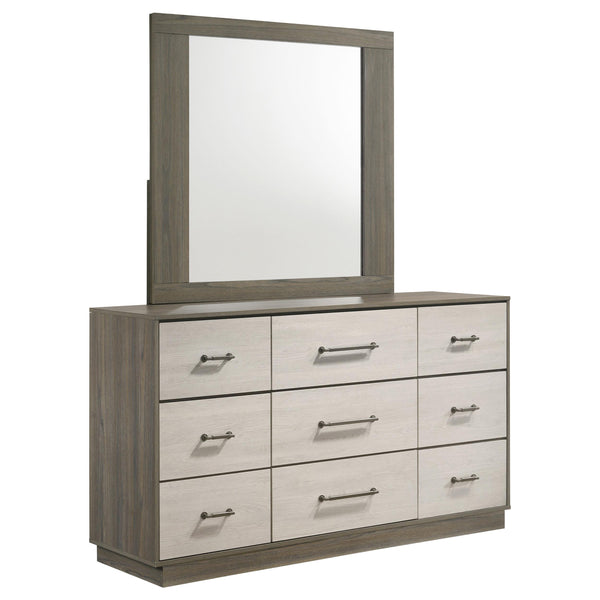 Coaster Furniture Fenwick 224983M 9-Drawer Dresser with Mirror - Grey Oak IMAGE 1