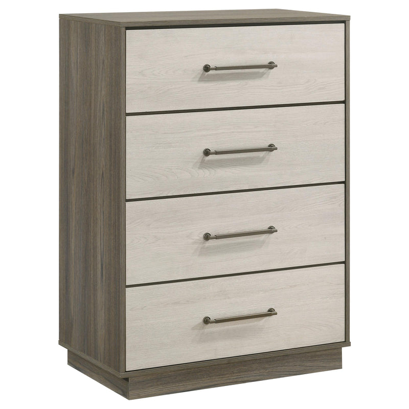  Coaster Furniture Fenwick 224985 4-Drawer Chest of Drawers - Grey Oak IMAGE 1