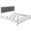  Coaster Furniture Sonora 224861KE Eastern King Upholstered Panel Bed - White IMAGE 1