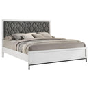  Coaster Furniture Sonora 224861KE Eastern King Upholstered Panel Bed - White IMAGE 2