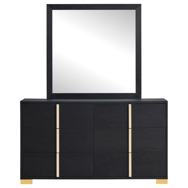  Coaster Furniture Marceline 222833M 6-Drawer Dresser with Mirror - Black IMAGE 2