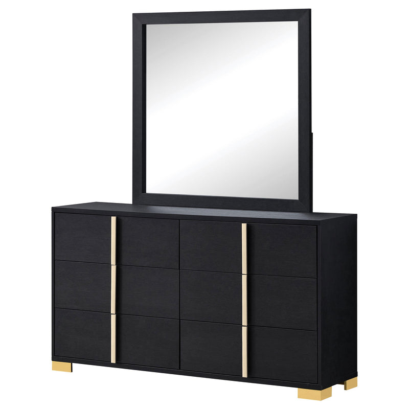  Coaster Furniture Marceline 222833M 6-Drawer Dresser with Mirror - Black IMAGE 3