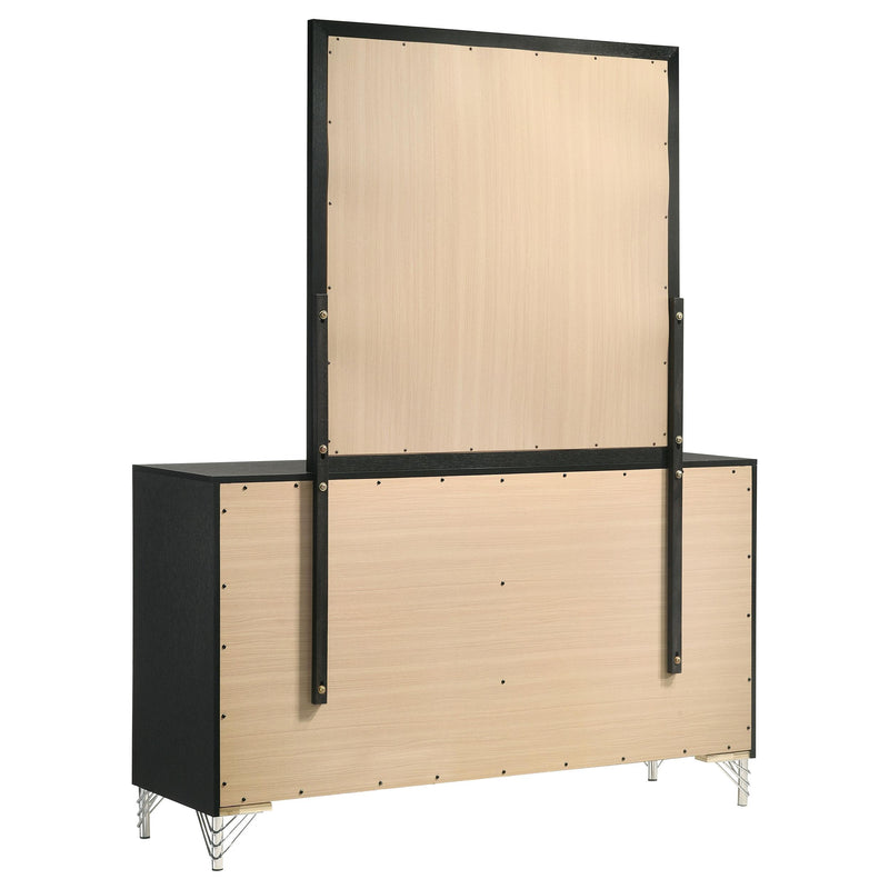  Coaster Furniture Lucia 224993M 6-Drawer Dresser and Mirror - Black IMAGE 5