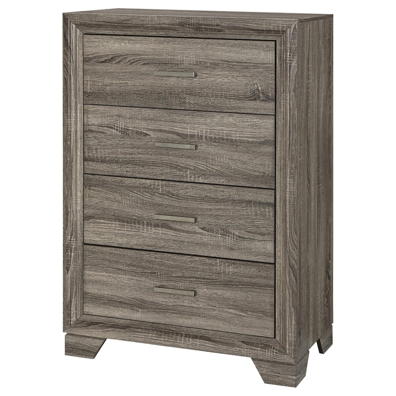  Coaster Furniture Wright 223345 4-Drawer Chest of Drawers - Brown Oak IMAGE 3