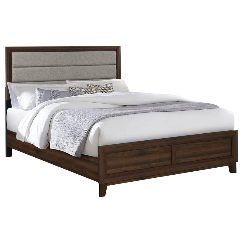  Coaster Furniture Welsley 223441KW 50-inch Upholstered California King Bed - Walnut IMAGE 2