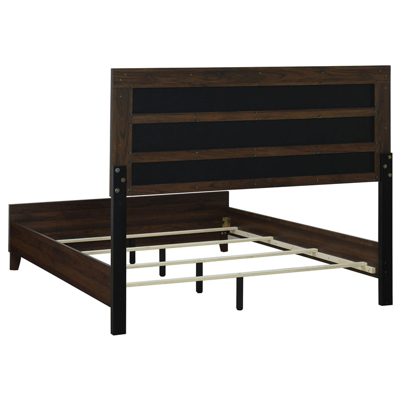  Coaster Furniture Welsley 223441KW 50-inch Upholstered California King Bed - Walnut IMAGE 3