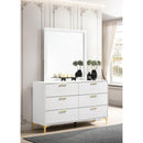  Coaster Furniture Kendall 224403M 6-Drawer Dresser with Mirror - White IMAGE 9