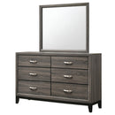 Coaster Furniture Watson 212423M 6-Drawer Dresser with Mirror - Grey Oak IMAGE 3