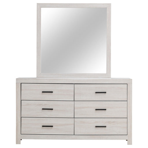  Coaster Furniture Brantford 207053M 6-Drawer Dresser with Mirror - Coastal White IMAGE 2