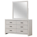  Coaster Furniture Brantford 207053M 6-Drawer Dresser with Mirror - Coastal White IMAGE 3