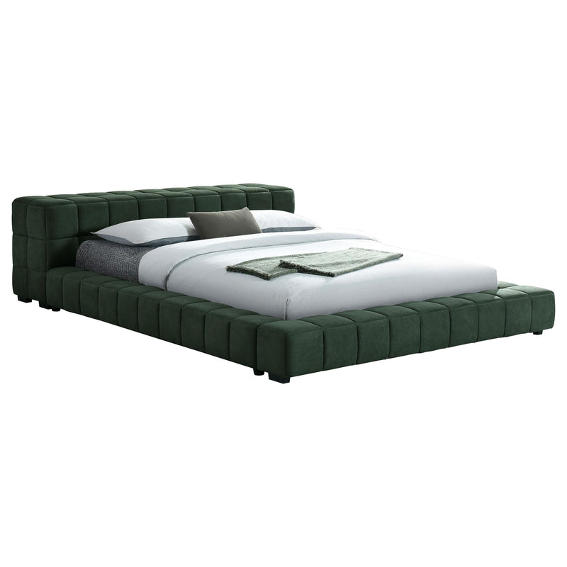 Coaster Furniture Trinity 306120Q Upholstered Queen Platform Bed - Green IMAGE 2
