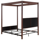 Coaster Furniture Zimmerlee 360331KE 89-inch Metal Eastern King Canopy Bed - Rust Brown IMAGE 5