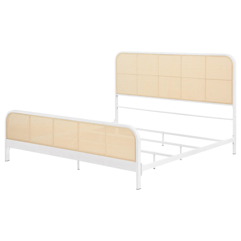 Coaster Furniture Lanewood 360251KE Open Cane Webbing Metal Eastern King Bed - White IMAGE 3