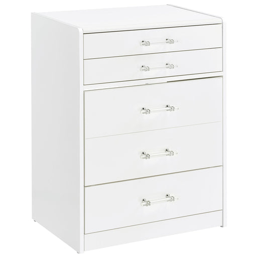 Coaster Furniture Danbury 930208 3-Drawer Makeup Vanity & Stool - Set White High Gloss IMAGE 1