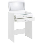Coaster Furniture Danbury 930208 3-Drawer Makeup Vanity & Stool - Set White High Gloss IMAGE 6