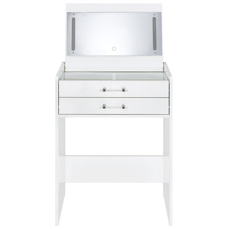 Coaster Furniture Danbury 930208 3-Drawer Makeup Vanity & Stool - Set White High Gloss IMAGE 7