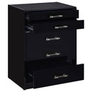 Coaster Furniture Danbury 930209 3-Drawer Makeup Vanity & Stool - Set Black High Gloss IMAGE 2