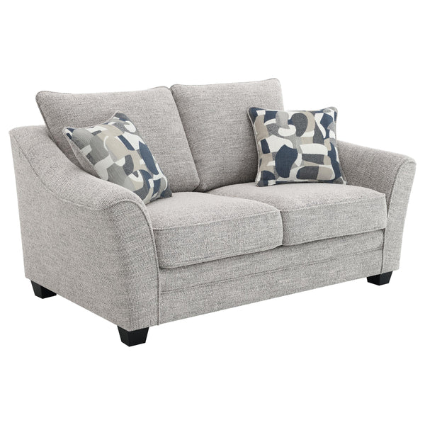  Coaster Furniture Tomkins 509672 Boucle Upholstered Loveseat - Light Grey IMAGE 1