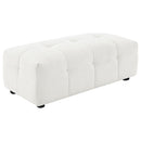 Coaster Furniture Everly 504854 Boucle Upholstered Rectangular Ottoman - Off White IMAGE 1