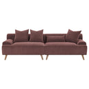  Coaster Furniture Elizabeth 503957 Corduroy Upholstered Extra Long Sofa - Wine Red IMAGE 2