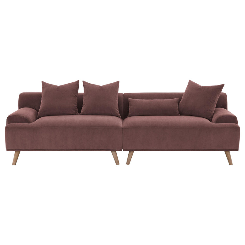  Coaster Furniture Elizabeth 503957 Corduroy Upholstered Extra Long Sofa - Wine Red IMAGE 2