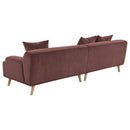 Coaster Furniture Elizabeth 503957 Corduroy Upholstered Extra Long Sofa - Wine Red IMAGE 5