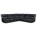 Coaster Furniture Hewitt 609610PP Leather Upholstered Power Reclining Sectional - Black IMAGE 1