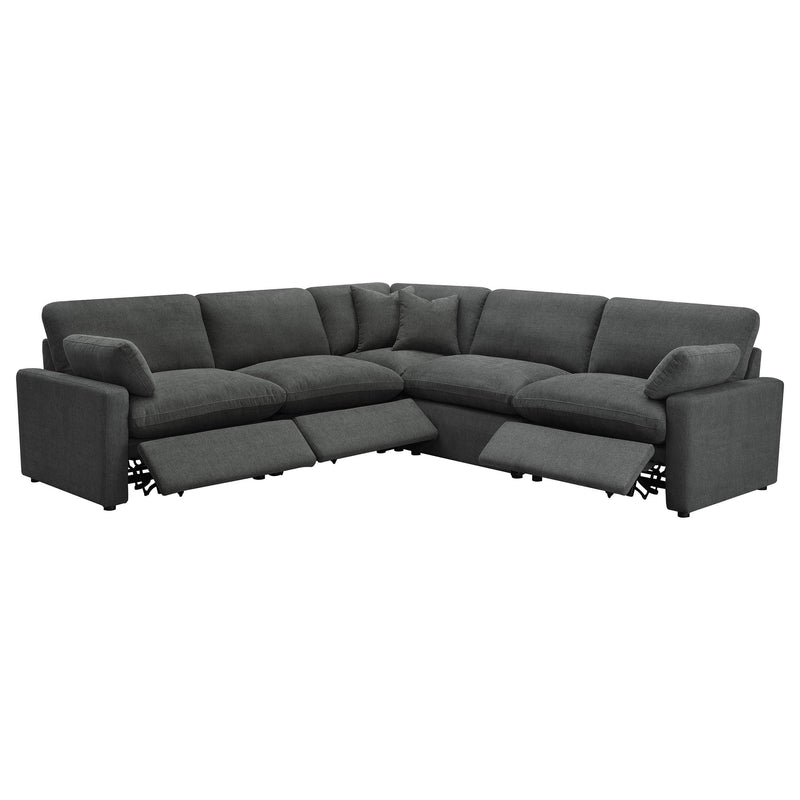  Coaster Furniture Collins 609530P 5 pc Modular Power Reclining Sectional - Dark Grey IMAGE 2