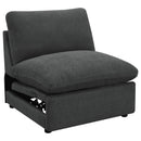  Coaster Furniture Collins 609530P 5 pc Modular Power Reclining Sectional - Dark Grey IMAGE 4