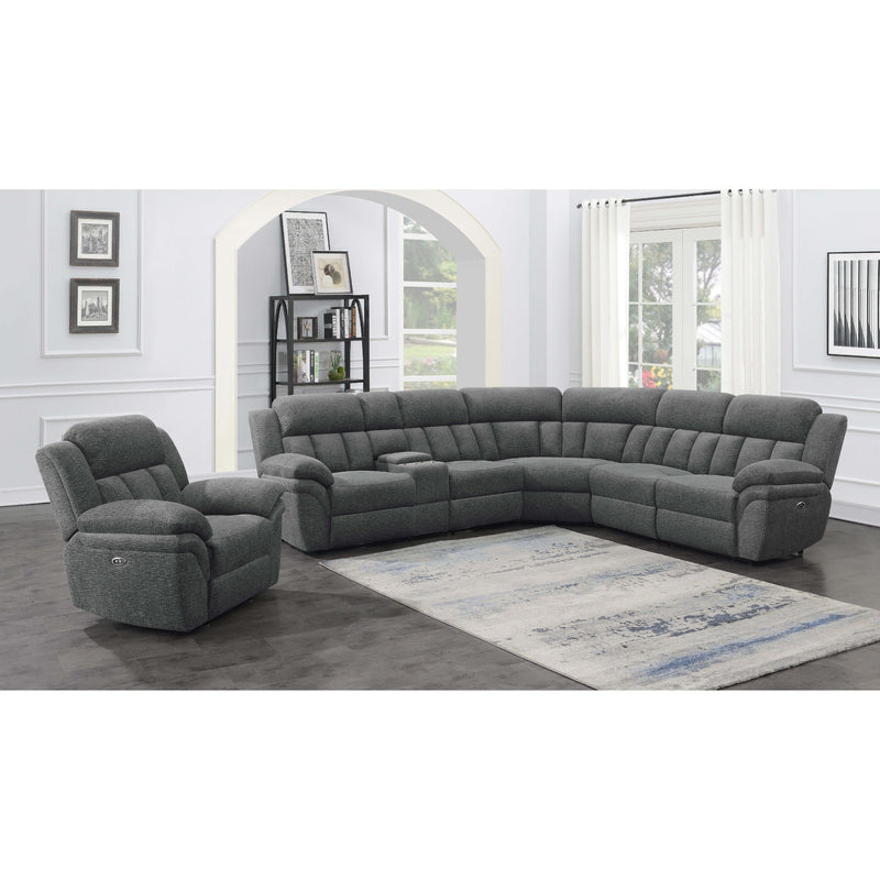  Coaster Furniture Bahrain 609540P 6 pc Modular Power Reclining Sectional - Charcoal IMAGE 8