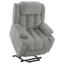  Coaster Furniture Houston 602284P Upholstered Power Lift Recliner - Grey IMAGE 3