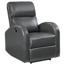  Coaster Furniture Grant 601499P Upholstered Power Recliner Chair - Grey IMAGE 1