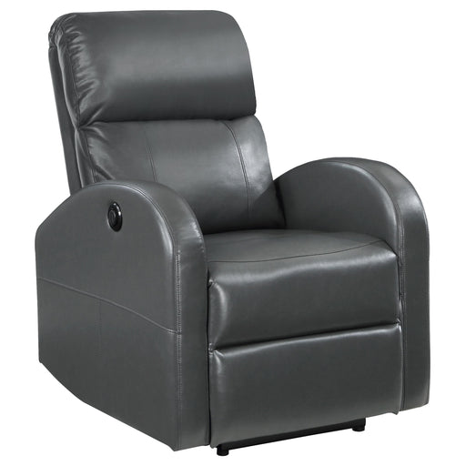  Coaster Furniture Grant 601499P Upholstered Power Recliner Chair - Grey IMAGE 1