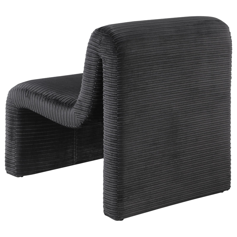  Coaster Furniture Drayton 907526 Upholstered Curved Armless Accent Chair - Black IMAGE 5