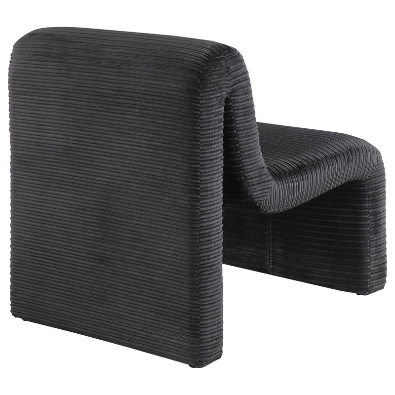  Coaster Furniture Drayton 907526 Upholstered Curved Armless Accent Chair - Black IMAGE 6